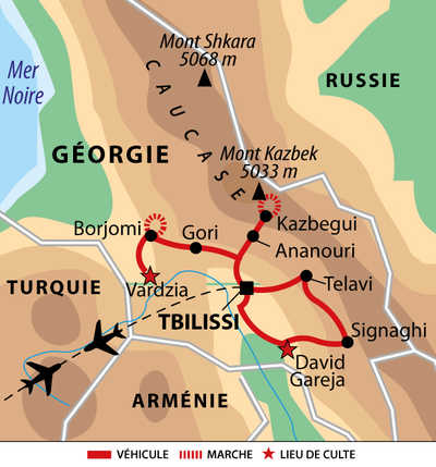 Carte de l'essentiel de la Géorgie
