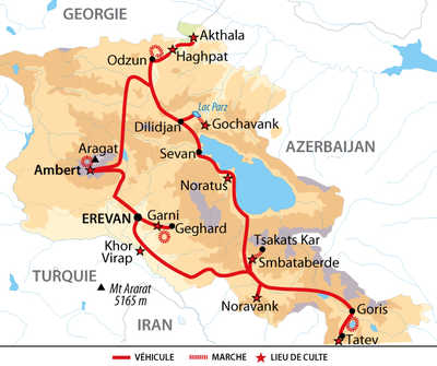 Carte de l'essentiel de l'Arménie