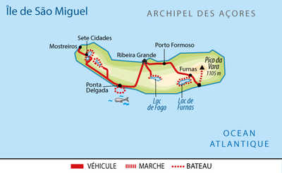 Carte de Sao Miguel aux Açores