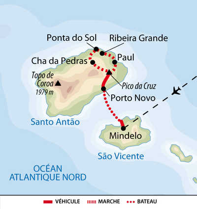 Carte de voyage à Santo Antao QCAP8