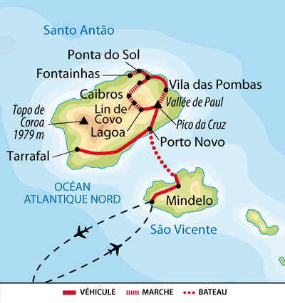 Carte de voyage au Cap Vert en famille