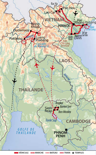 Carte de voyage découverte indochinoise