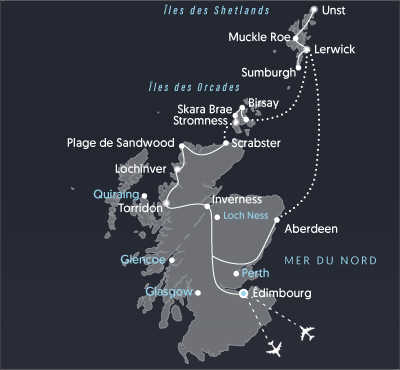 Carte de voyage en Écosse