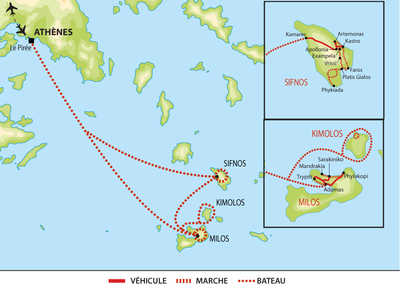 Carte des Cyclades occidentales