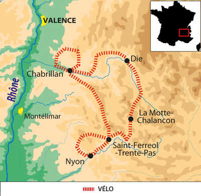 carte Drôme Ardèche - La Drôme à vélo FDROLIV1
