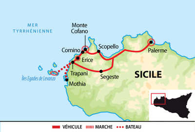 Carte du circuit de la Sicile de l'Est