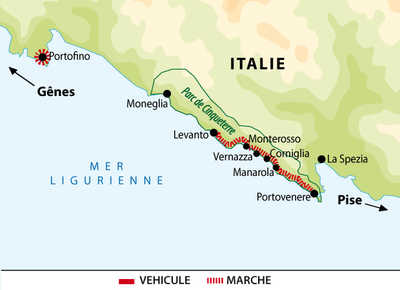 Carte du circuit des Cinque Terre