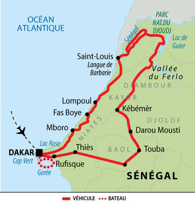 Carte du circuit QSETOU au Sénégal