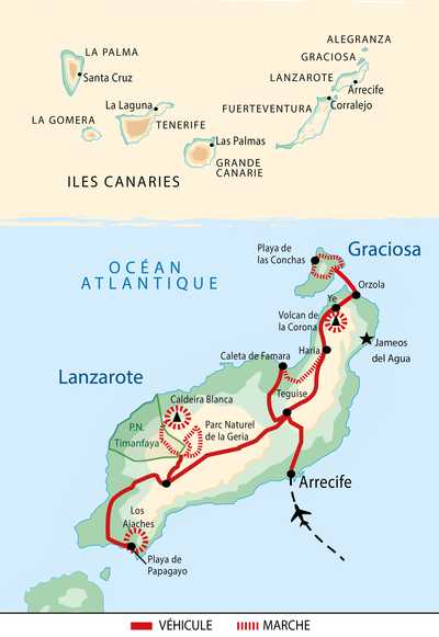 Carte du circuit Rando Liberté à Lanzarote aux Canaries
