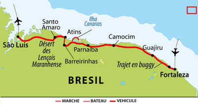 Carte du Nordeste du Brésil