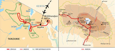 Carte du voyage KILIMOSA