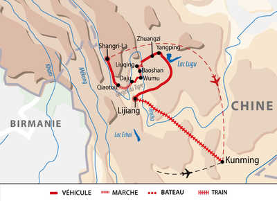 Carte Du Yunnan aux frontières Tibétaines, entre trekking et rencontres