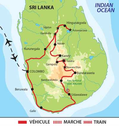 carte itinéraire asrif famille sri lanka © ATALANTE carte itinéraire asrif famille sri lanka