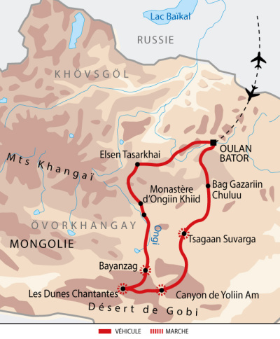 Carte itinéraire circuit AMONDECIND