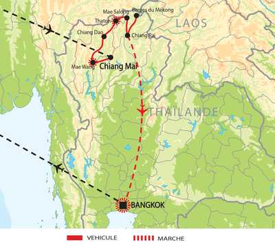 Carte itinéraire circuit ATHAN Thaïlande 2026