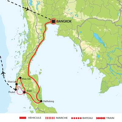 Carte itinéraire circuit ATHAS Thaïlande 2026