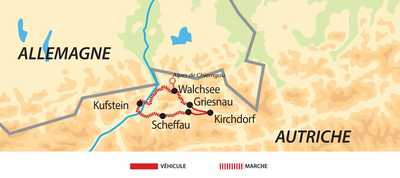 Carte itinéraire circuit EAUTYLIB Autriche