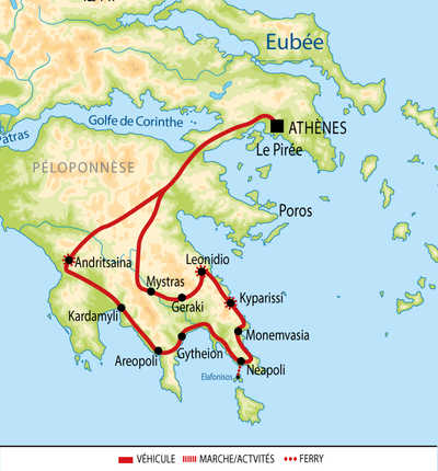 Carte itinéraire circuit EGP2 Grèce 2026