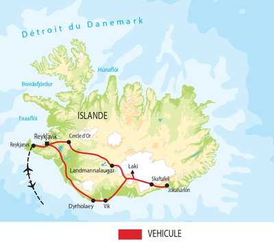 Carte itinéraire circuit EISL8C2 Islande