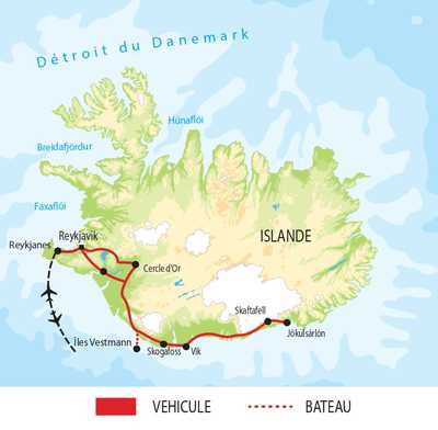 Carte itinéraire circuit EISL8V Islande