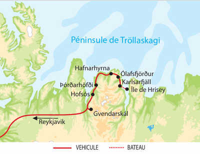 Carte itinéraire circuit EISLR8 Islande