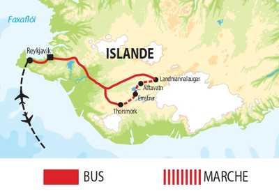 Carte itinéraire circuit EISLT2 Islande
