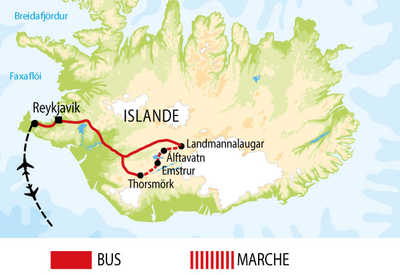 Carte itinéraire circuit EISLT2 Islande