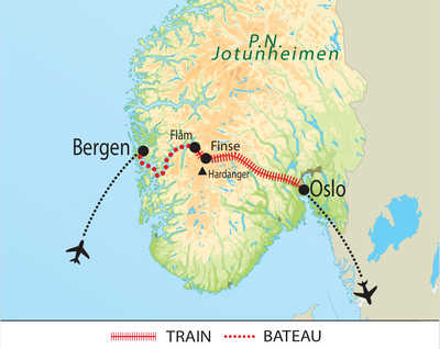 Carte itinéraire circuit ENOADS Norvège