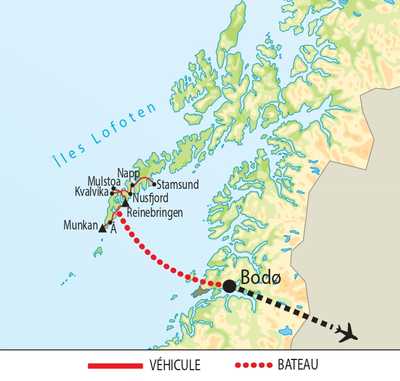 Carte itinéraire circuit ENOR13 Norvège