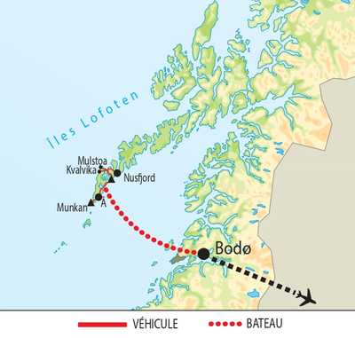 Carte itinéraire circuit ENOR2 Norvège