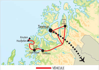 Carte itinéraire circuit ENORAB Norvège