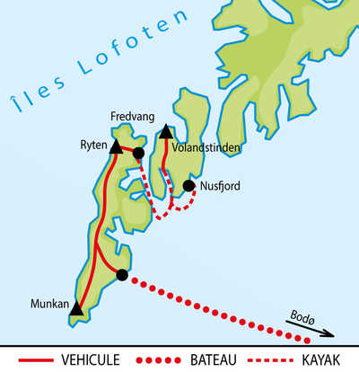 Carte itinéraire circuit ENORK4 Norvège