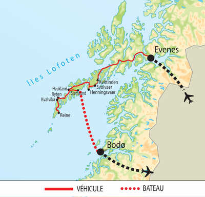 Carte itinéraire circuit ENORR8 Norvège