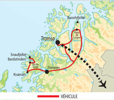 Carte itinéraire circuit ENORSK1 Norvège