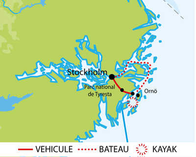 Carte itinéraire circuit ESUEA1 Suède