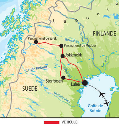 Carte itinéraire circuit ESUEMH Suède
