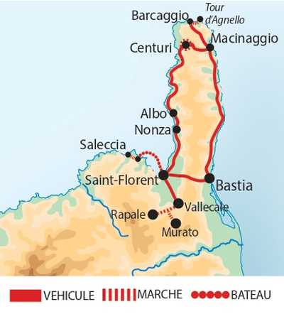 Carte itinéraire circuit FCORCAPC