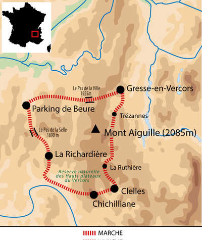 Carte itinéraire circuit FVERCOR France