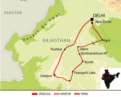 Carte itinéraire circuit IRAJGO 2026 Inde