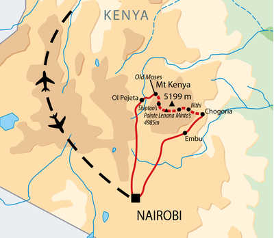 Carte itinéraire circuit KMKEN Kenya 2026