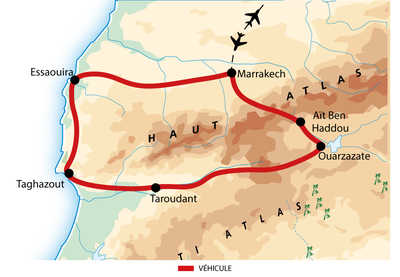 Carte itinéraire circuit MTAGHGO 2026