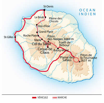 Carte itinéraire circuit QREUGTIND 2026 Réunion
