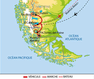Carte itinéraire circuit UAPATAGO