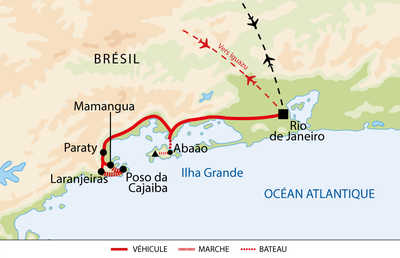 Carte itinéraire circuit UBRIOIG Brésil 2026