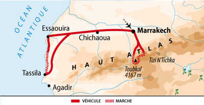 Carte itinéraire Maroc