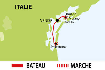 Carte itinéraire nouvel An à Venise