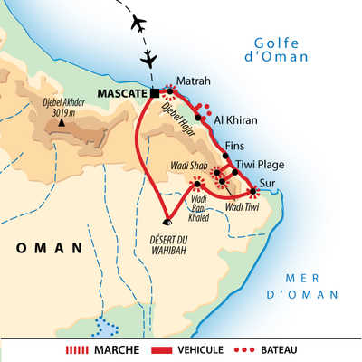 Carte itinéraire, Oman