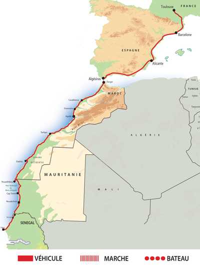 Carte itinéraire QGTAERO aeropostale circuit des 40 ans