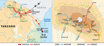 Carte Kili, safaris et Zanzibar en Tanzanie KKSZNZ