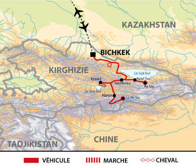 Carte Kirghizie hiver